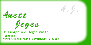 anett jeges business card